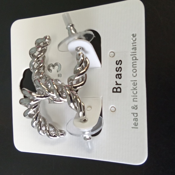 Small Swirl Hoop Earrings NEW - Picture 7 of 7